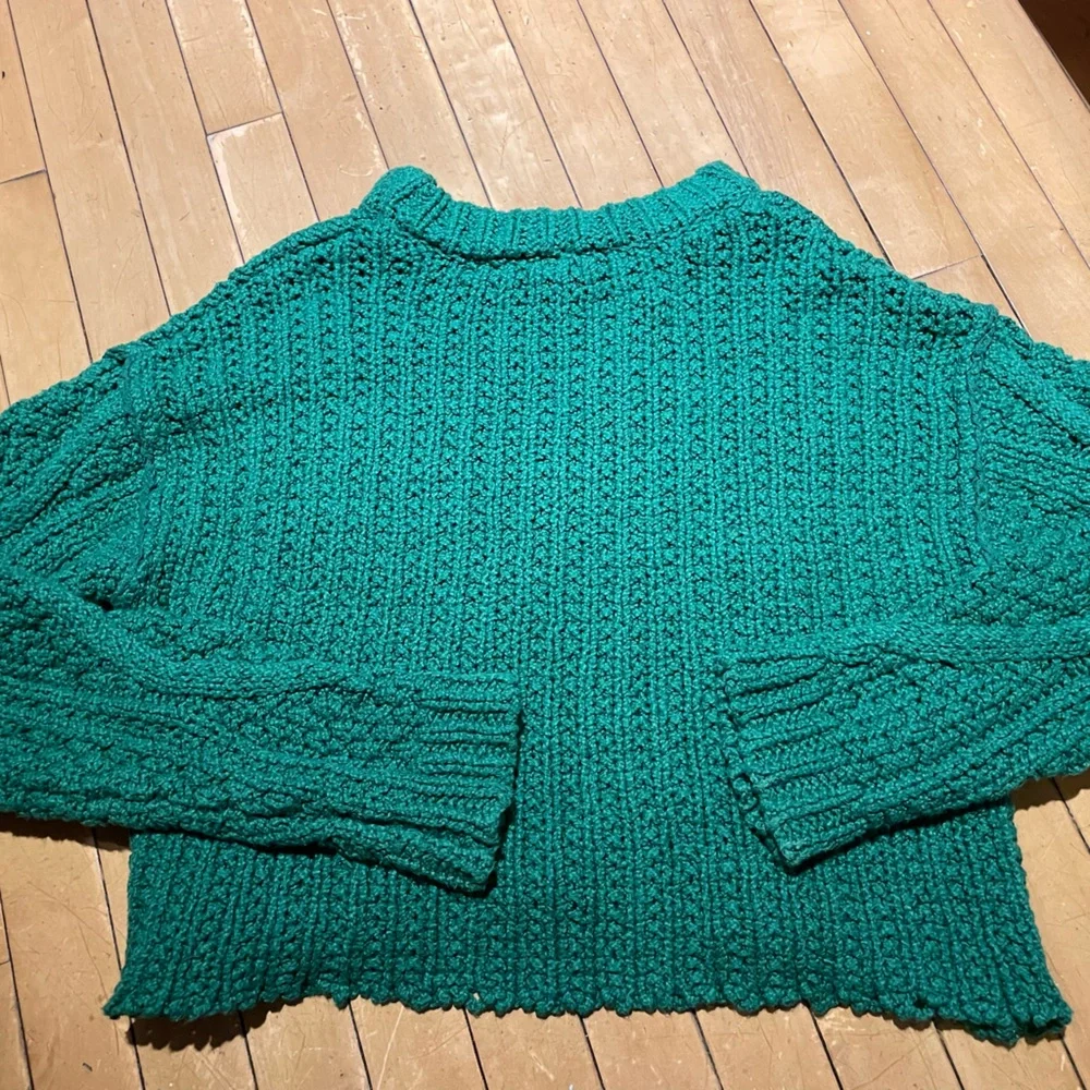 Free People green cable sweater - Picture 5 of 5